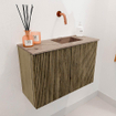 Mondiaz JOYA-DLUX 60cm toiletmeubel - kleur Dusk - Wastafel FAYE positie Rechts Zonder kraangat kleur Arena. SW1425741