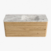 Mondiaz CIRO-DLUX Badkamermeubelset - 120x45x50cm - Solid surface wastafel Glace - 1 wasbak Rechts - zonder kraangaten - 2 lades - Oak SW1530859