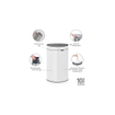 Brabantia Touch Bin Poubelle - 40 litres - seau intérieur en plastique - blanc SW1117322