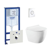 QeramiQ Salina Pack WC avec réservoir encastrable et WC suspendu plaque de commande blanc SW405216