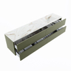 MONDIAZ VICA-DLUX Ensemble meuble de salle de bains - 200cm - meuble bas army - 4 tiroirs - lavabo encastré cloud à droite - 1 trou de robinet - version haute 60cm - frape SW1088733