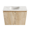 MONDIAZ TURE-DLUX Meuble toilette - 60cm - Washed Oak - EDEN - vasque Ostra - position centrale - sans trou de robinet SW1105114