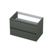 INK Wastafelonderkast - 80x45x52cm - 2 lades - greeploos - MDF lak - Mat beton groen SW416537