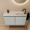 MONDIAZ TURE-DLUX Meuble de toilettes 80 cm Greey. Lavabo EDEN Opalo position droite. Avec 1 trou de robinet. SW1104350