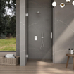 Fortifura Galeria Douchecabine - 100x100x200cm - scharnieren - deurgreep - stabilisatiestang - vlak - helder veiligheidsglas - Geborsteld RVS PVD (Rvs) SW1222461