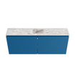 MONDIAZ TURE-DLUX Meuble toilette - 120cm - Jeans - EDEN - vasque Glace - position centrale - sans trou de robinet SW1103312