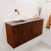 Mondiaz JOYA-DLUX Meuble de toilette 91,6cm - arrondi droit couleur Ruby - Vasque FAYE position Gauche Sans trou de robinet couleur Oza SW1425538