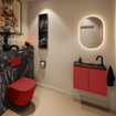 MONDIAZ TURE-DLUX meuble de toilettes 60 cm Fire. Lavabo EDEN Lava position droite. Avec 1 trou de robinet. SW1103760