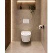 QeramiQ Dely Toiletset - 36.3x51.7cm - diepspoel - rimless - Geberit UP720 inbouwreservoir - softclose toilet zitting 35 mm - glans witte bedieningsplaat - rechthoekige knoppen - wit glans SW1428174