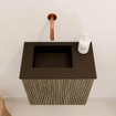 Mondiaz JOYA 40cm toiletmeubel - kleur Dusk - Wastafel FAYE positie Links Zonder kraangat kleur Urban. SW1421649