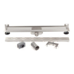 BRAUER Caniveau de douche - cadre d'étanchéité - 80x7x6.7cm - à fond creux - sortie latérale - inox SW6706
