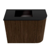 Mondiaz JOYA 51.6cm meuble de salle de bains - arrondi droit couleur Walnut - Vasque FAYE position Gauche Sans trou de robinet couleur Urban SW1421353
