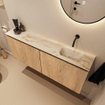 MONDIAZ TURE-DLUX Meuble de toilette 120cm Washed Oak. EDEN lavabo Frappe position droite. Sans trou de robinet. SW1103074