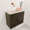 Mondiaz JOYA-DLUX 50cm toiletmeubel - kleur Shadow - Wastafel FAYE positie Links Zonder kraangat kleur Frappe. SW1422659