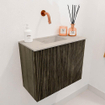 Mondiaz JOYA-DLUX 50cm meuble de salle de bains - couleur Shadow - Vasque FAYE position Gauche Sans trou de robinet couleur Opalo. SW1422901