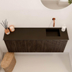 Mondiaz JOYA 100cm toiletmeubel - kleur Walnut - Wastafel FAYE positie Rechts Zonder kraangat kleur Urban. SW1421355