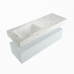 Mondiaz ALAN-DLUX Ensemble de meuble - 130cm - meuble Clay mat - 1 tiroir - Lavabo Cloud Opalo suspendu - vasque Gauche - 1 trou de robinet SW807026