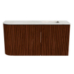 Mondiaz JOYA-DLUX Meuble de toilette 81,6cm - arrondi gauche couleur Ruby - Vasque FAYE position Droite 1 trou de robinet couleur Ostra SW1423794