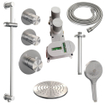 BRAUER Brushed Edition Regendoucheset inbouw - hoofddouche 20cm - plafondarm - 3 gladde knoppen - inclusief inbouwdeel - handdouche rond 3 standen - PVD - geborsteld - RVS SW374428