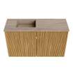 Mondiaz JOYA-DLUX 70cm toiletmeubel - kleur Oak - Wastafel FAYE positie Links 1 kraangat kleur Saba. SW1424178