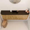 Mondiaz JOYA 123.2cm toiletmeubel - ronding links en rechts kleur Oak - Wastafel FAYE positie Midden 1 kraangat kleur Urban. SW1421243