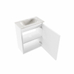 MONDIAZ TURE-DLUX Meuble toilette - 40cm - Talc - EDEN - vasque Ostra - position centrale - sans trou de robinet SW1104669