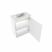 MONDIAZ TURE-DLUX meuble WC 40 cm Talc. EDEN vasque Ostra position milieu. Sans trou de robinet. SW1104669