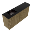 Mondiaz JOYA 91.6cm meuble de toilette - arrondi droit couleur Dusk - Vasque FAYE position Gauche Sans trou de robinet couleur Urban. SW1421706