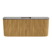 Mondiaz JOYA-DLUX 103.2cm toiletmeubel - ronding links en rechts kleur Oak - Wastafel FAYE positie Midden 1 kraangat kleur Oza. SW1424147