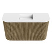 Mondiaz JOYA 73.2cm toiletmeubel - ronding links en rechts kleur Dusk - Wastafel FAYE positie Midden Zonder kraangat kleur Talc. SW1421608