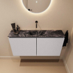 MONDIAZ TURE-DLUX Meuble WC 100cm Cale. EDEN lavabo Lava position milieu. Sans trou de robinet. SW1103721