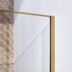 Brauer Gold Frame Douche à l'italienne - 100x200cm - verre clair avec cadre - Doré SW1039046