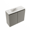 MONDIAZ TURE-DLUX 60cm toiletmeubel Smoke. EDEN wastafel Ostra positie links. Met 1 kraangat. SW1105132