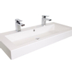 BRAUER Florence lavabo pour meuble 100cm 1 lavabo 2 trous polybéton blanc SW3162