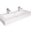 BRAUER Florence meuble 100x48.5cm 2 trous pour robinetterie Blanc brillant SW8261