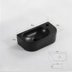 FugaFlow Eccelente Pietra Lavabo compact - 40x22x12cm - Droit - Lisse - demi-rond - 1 trou de robinet - Céramique - Noir mat SW1469148
