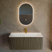 Mondiaz KURVE Ensemble meuble de salle de bains - 100x46x40cm - 1 tiroir - vasque solid surface - central - 1 trou de robinet - Shadow SW1414232
