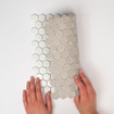 La Mosaic Factory Barcelona carreau mosaïque - 26x30cm - carrelage mural et de sol - Hexagone/Hexagone - Porcelaine Blanc Mat SW62219
