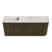 Mondiaz JOYA-DLUX 101.6cm toiletmeubel - ronding rechts kleur Shadow - Wastafel FAYE positie Links Zonder kraangat kleur Frappe. SW1422710