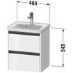 Duravit ketho 2 meuble sous lavabo avec 2 tiroirs 48.4x37.5x54.9cm avec poignées anthracite graphite super mat SW771803