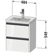 Duravit Ketho 2 Wastafelonderkast - 2 laden - 48.4x37.5x54.9cm - grepen antraciet - eiken zwart mat SW772309