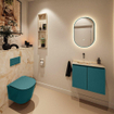 MONDIAZ TURE-DLUX Meuble toilette - 60cm - Smag - EDEN - vasque Frappe - position gauche - sans trou de robinet SW1103051