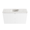 MONDIAZ TURE-DLUX Meuble toilette - 80cm - Talc - EDEN - vasque Ostra - position centrale - 1 trou de robinet SW1104662