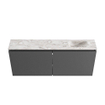 MONDIAZ TURE-DLUX Meuble toilette - 120cm - Dark Grey - EDEN - vasque Glace - position droite - sans trou de robinet SW1103259