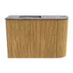 Mondiaz JOYA-DLUX Meuble de toilette 61,6cm - arrondi droit couleur Chêne - Vasque FAYE position Gauche Sans trou de robinet couleur Sombra SW1424284