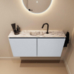 MONDIAZ TURE-DLUX Meuble toilette - 100cm - Clay - EDEN - vasque Glace - position centrale - 1 trou de robinet SW1103199