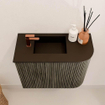Mondiaz JOYA Meuble de toilette 51,6cm - arrondi droit couleur Shadow - Lavabo FAYE position Gauche 1 trou de robinet couleur Urban SW1421499