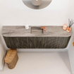 Mondiaz JOYA-DLUX 123.2cm toiletmeubel - ronding links en rechts kleur Shadow - Wastafel FAYE positie Midden 1 kraangat kleur Oza. SW1425085