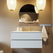 Mondiaz VICA-DLUX ensemble de meuble de salle de bain - 100cm - meuble sous-vasque argile - 2 tiroirs - lavabo encastré nuage droite - 1 trou de robinet - version haute de 60cm - ostra SW1087070