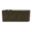 Mondiaz JOYA-DLUX 101.6cm toiletmeubel - ronding rechts kleur Shadow - Wastafel FAYE positie Links Zonder kraangat kleur Lava. SW1422871